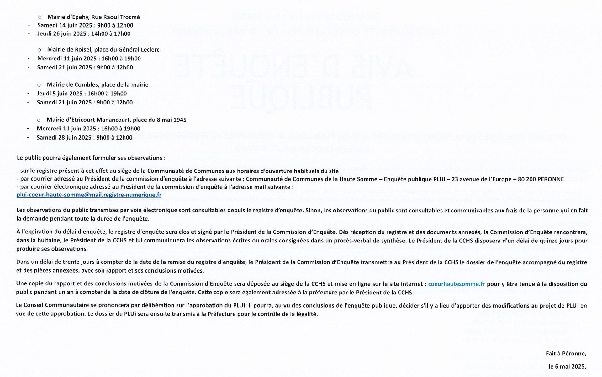 Enquete publique page 2 mai 2025