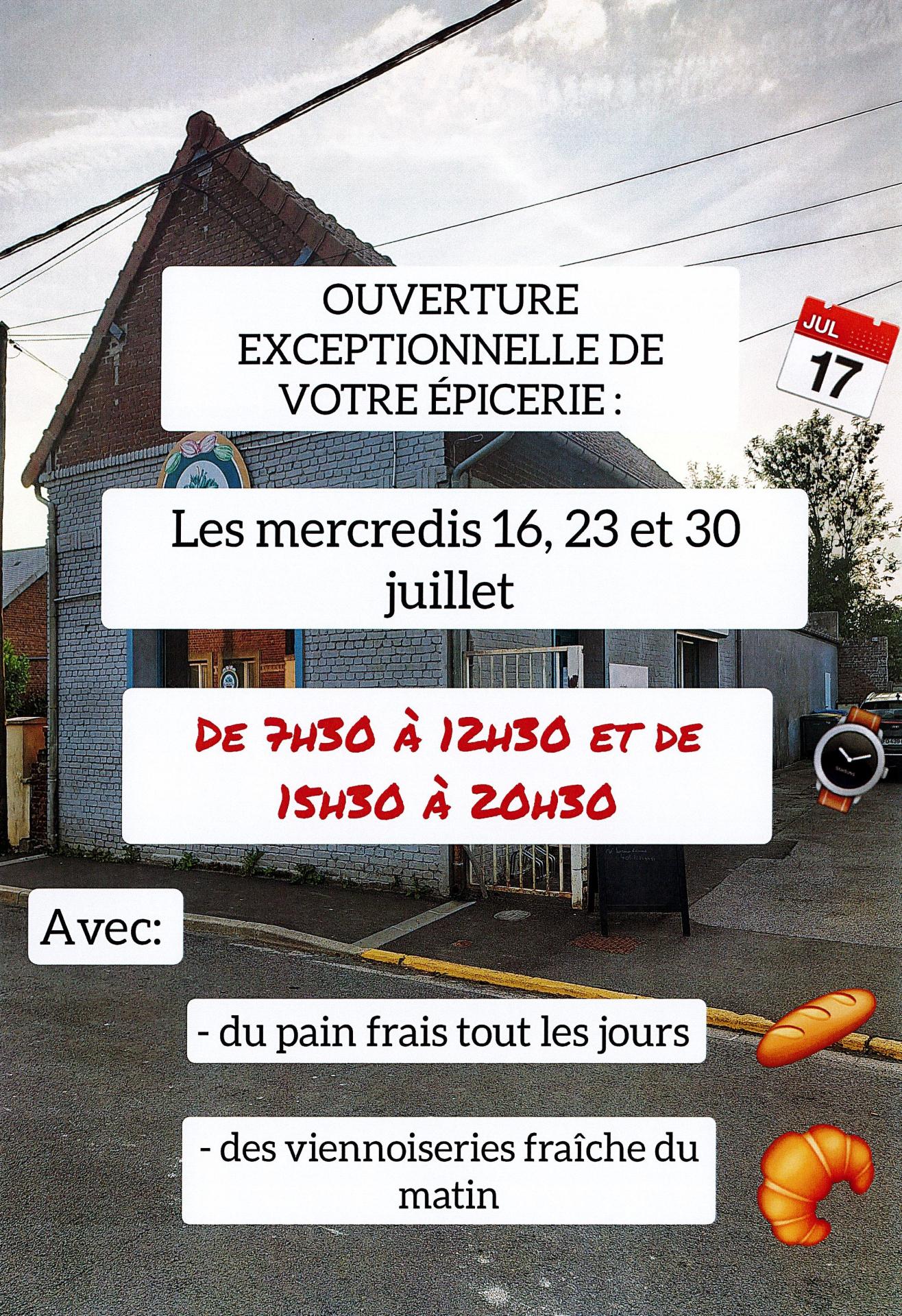 Epicerie juillet 2025