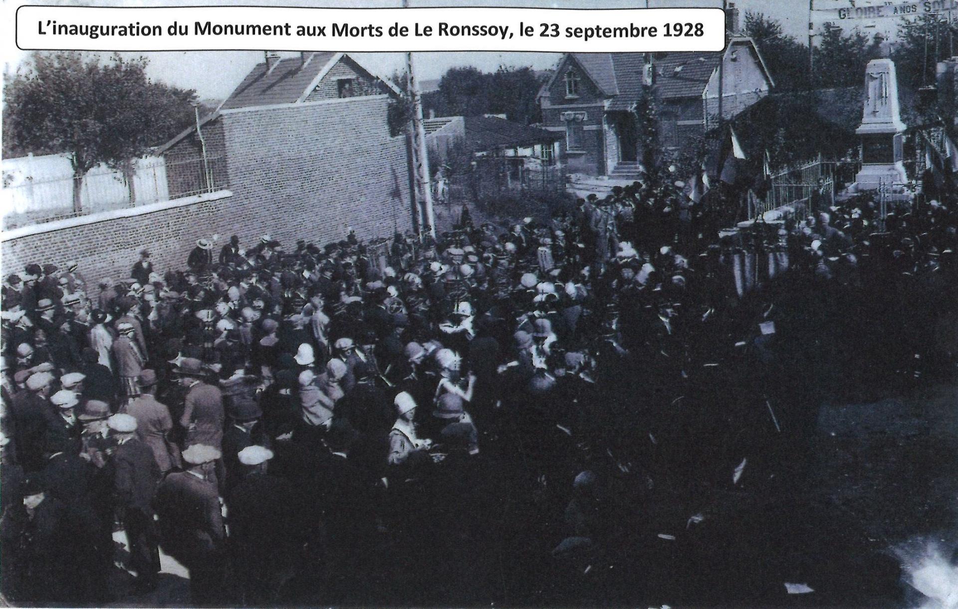 Inauguration le 23 septembre 1928 avec date dessus