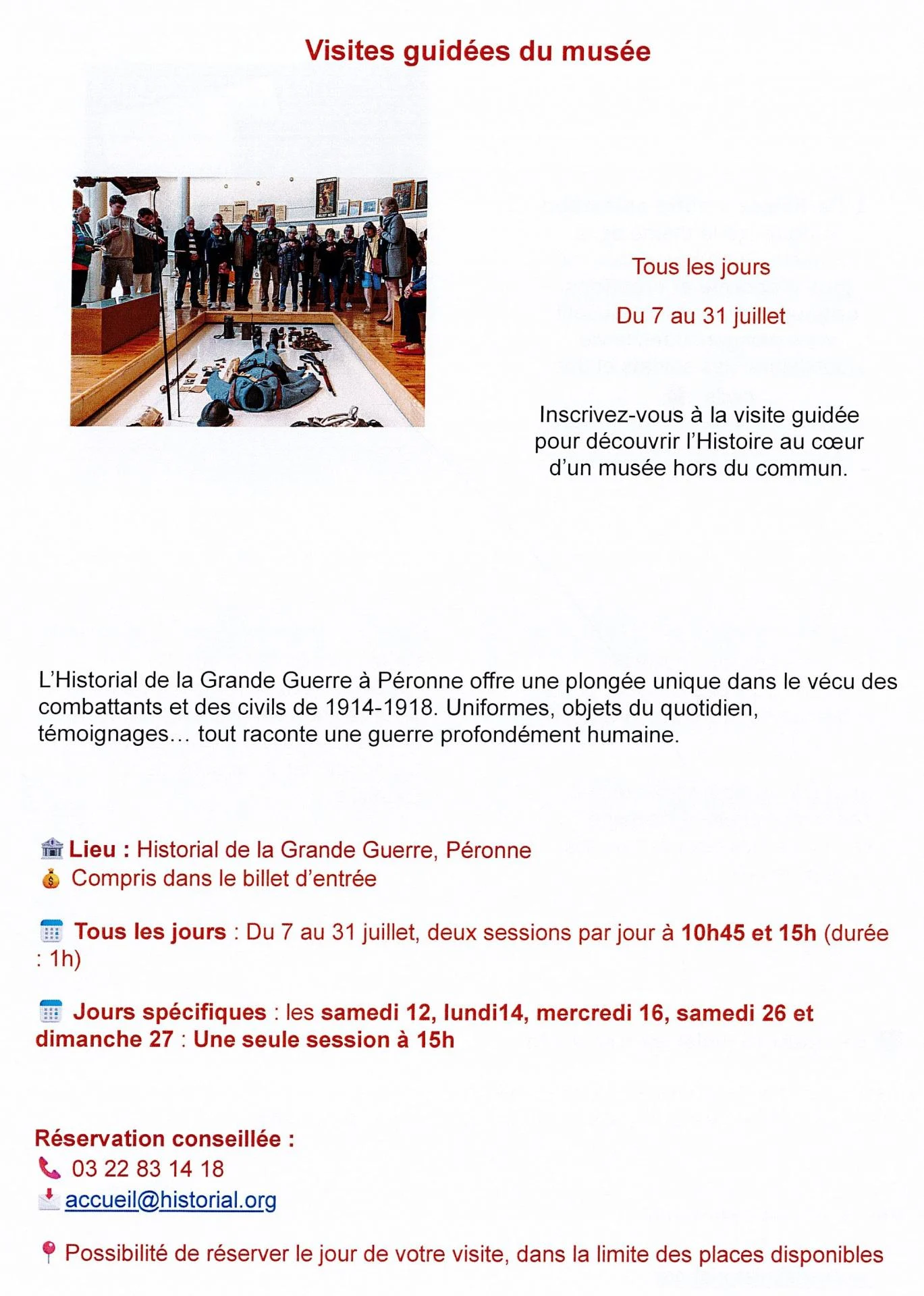Musee peronne du 7 au 31 juillet 2025
