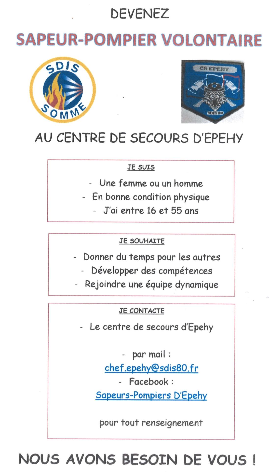 Recrutement pompiers mai 2024