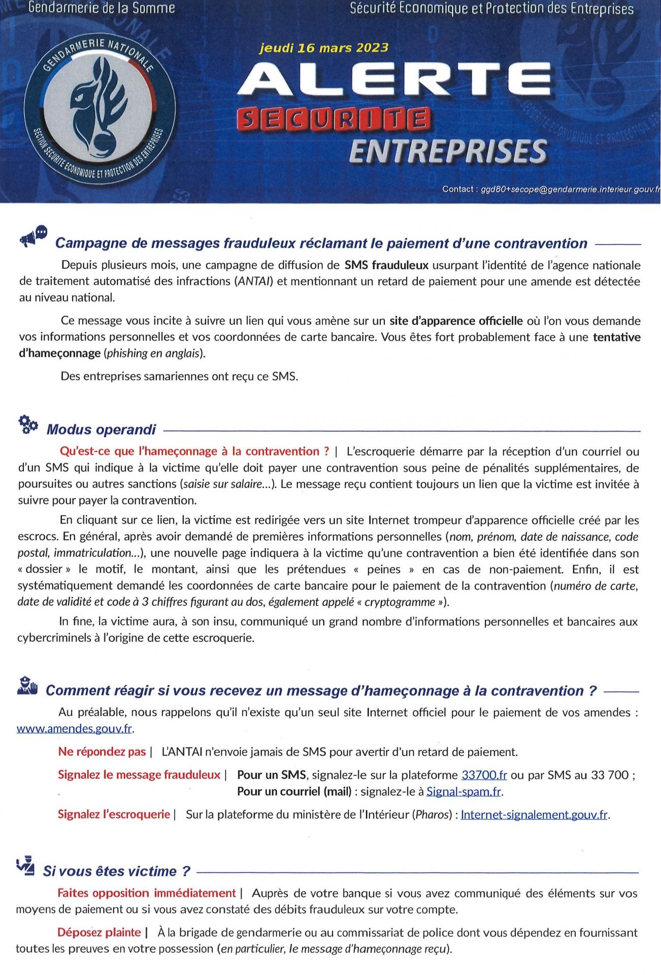 Securite entreprises 16 mars 2023