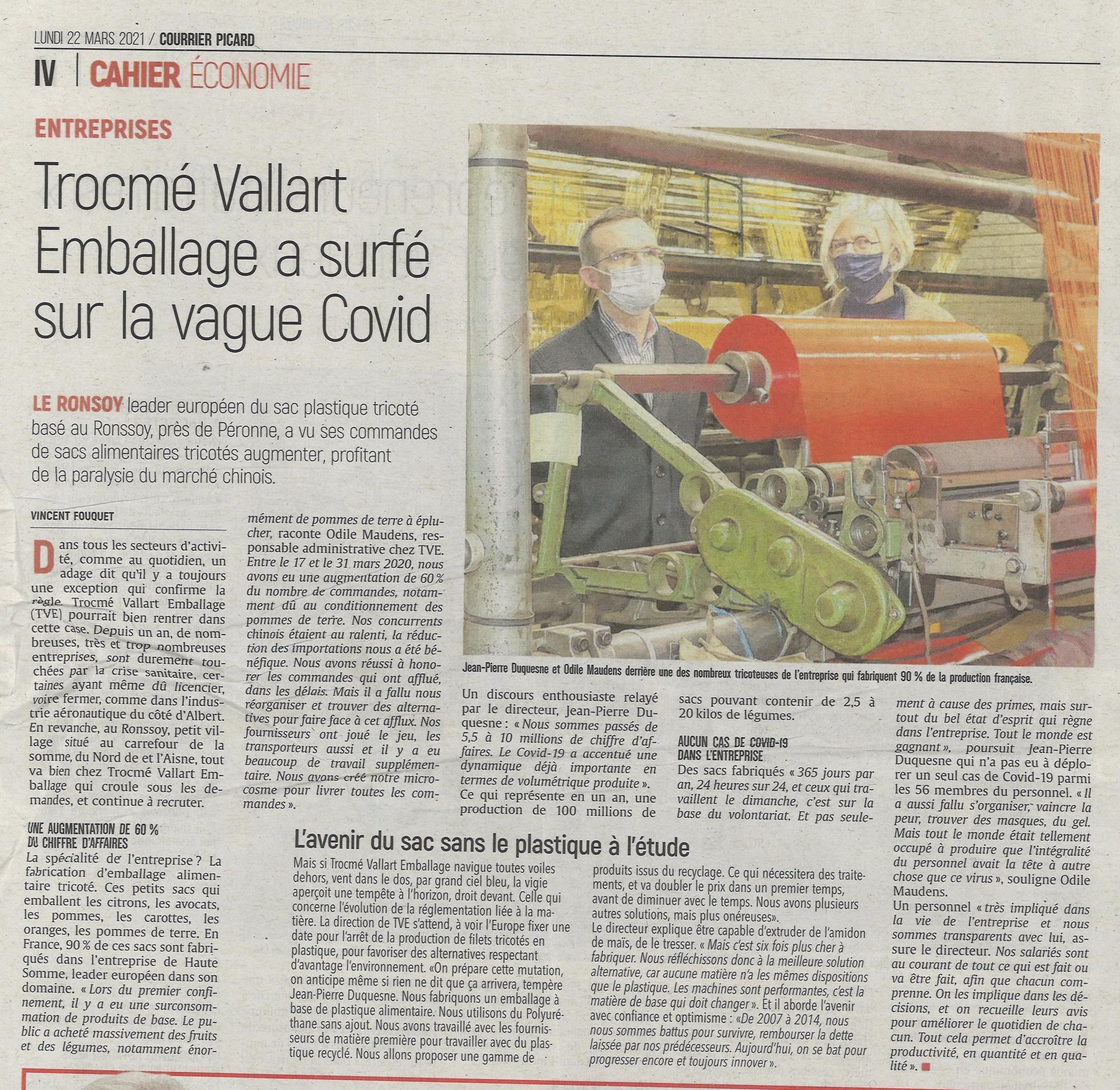 Tve article le courrier picard 22 mars 2022