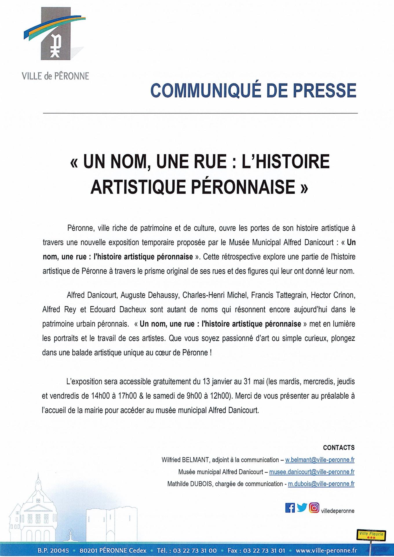 Un nom une rue janvier a mai 2025