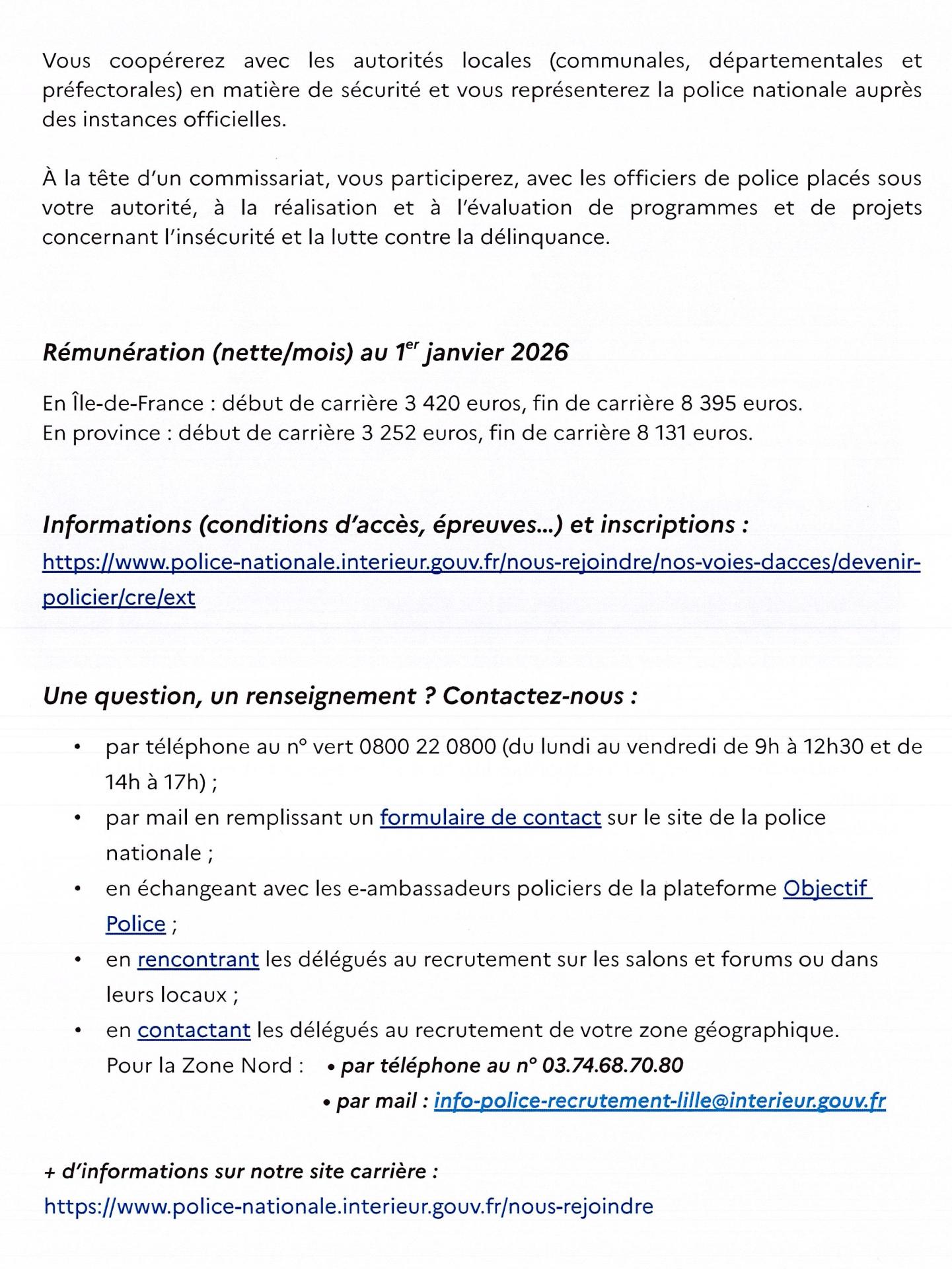 Commissaire de police 19 octobre 2026 page 2