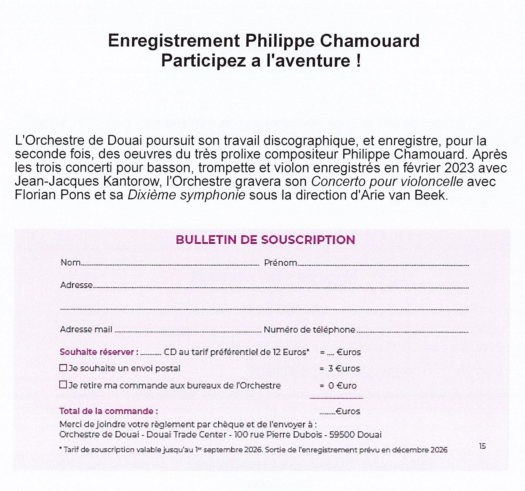 Orchestre de douai cd 1er septembre 2026