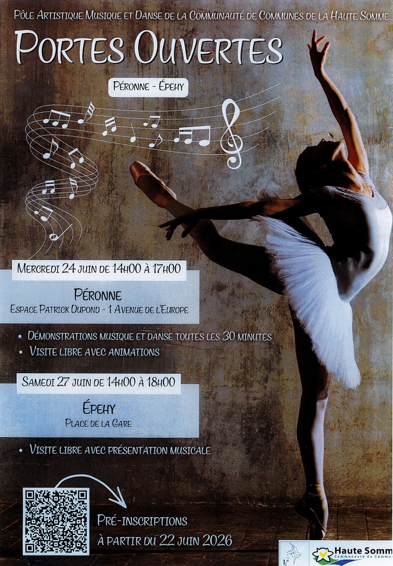 Portes ouvertes pole artistique 24 et 27 juin 2026