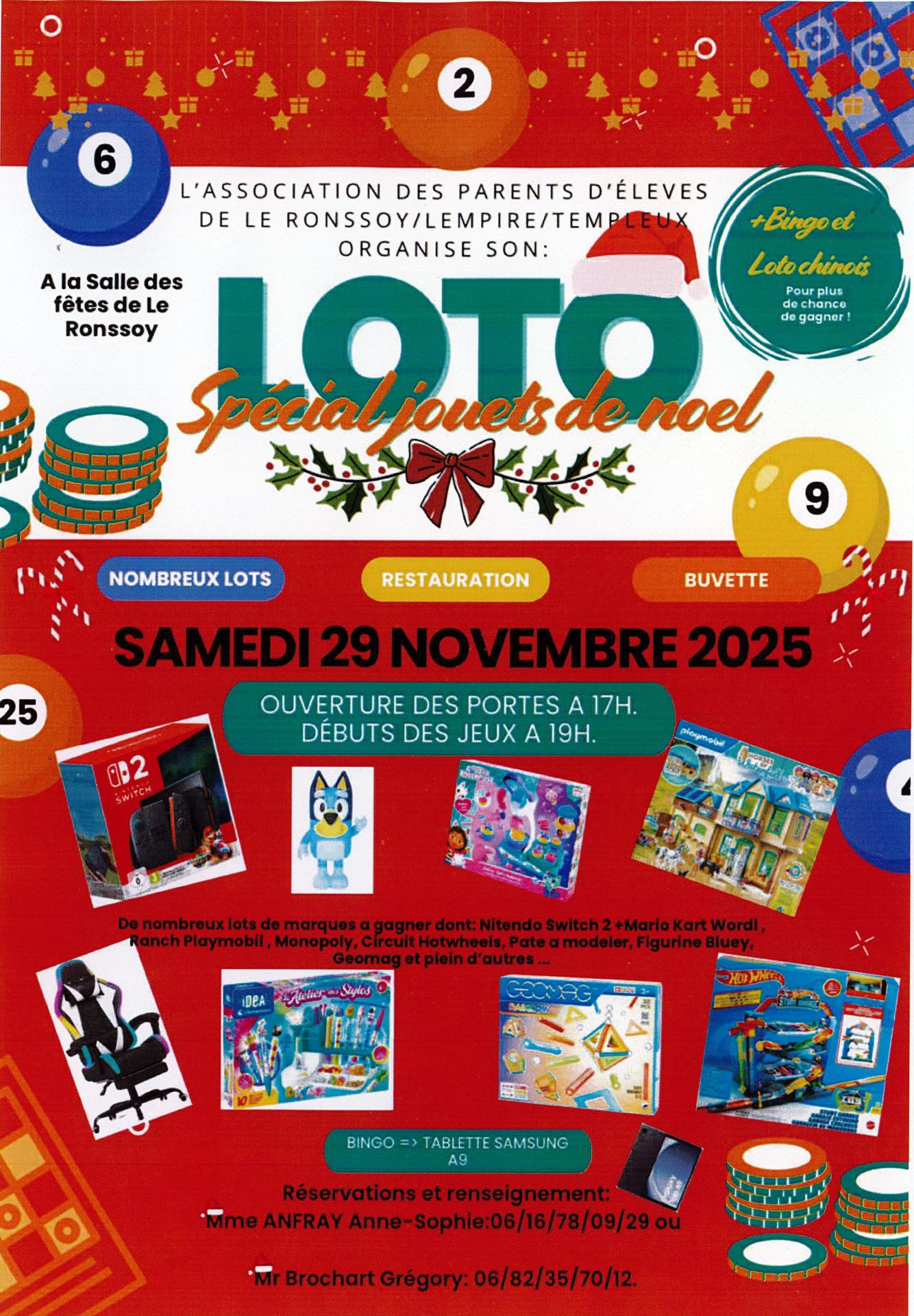 Samedi 29 novembre 2025 ape loto quine